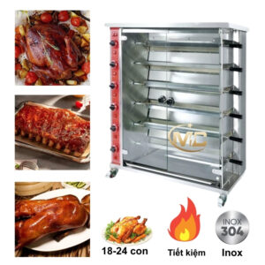 giá lò quay gà vịt dùng gas bao nhiêu