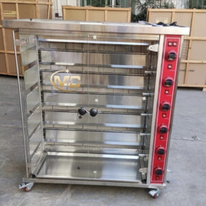 ảnh thực tế lò quay gà vịt 6 thanh xoay dùng ga